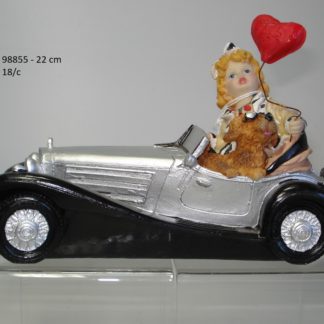 AUTO ZILVER/ZWART 22 CM